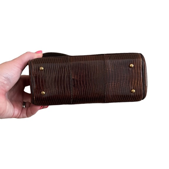 Sterling Vintage Leather Handbag Brown with Gold Clasp - Picture 8 of 8